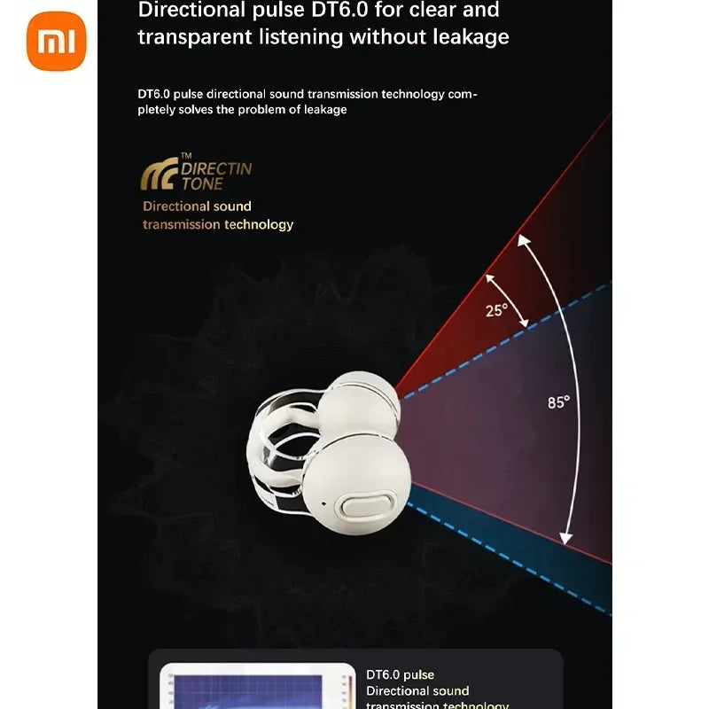 Xiaomi Wireless Bluetooth5.3 Earphones Earclip TWS Bone Conduction Headphones 360°ACS Sound Sport Earbuds Headset Gamer with Mic