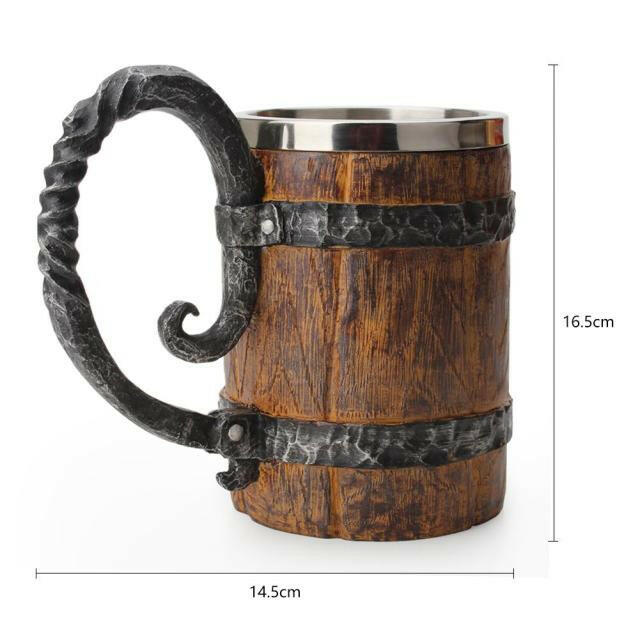 Stainless Steel Skull Mug Viking Drinking Cup Skeleton Resin Beer Stein Tankard Coffee Mug Tea Cup Halloween Gift Bar Drinkware